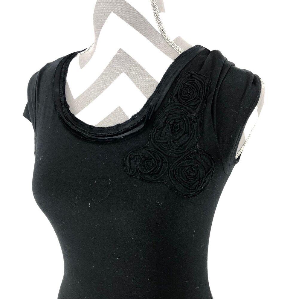 Banana Republic Floral Women Shirt Black Elegant City Classic Size Petite XS